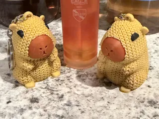 Knitted Capybara Keychain