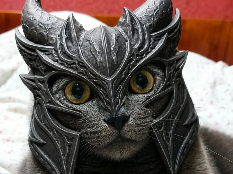 Daedrahelm aus Skyrim für Katzen