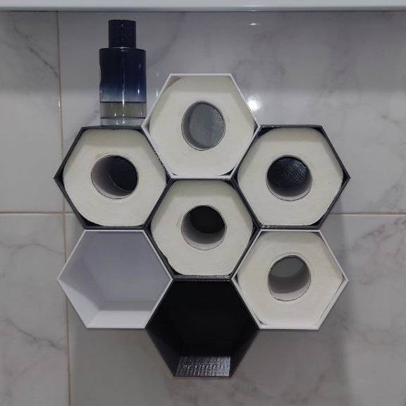 Honeycomb Toilet Paper Shelf – Modular Wall-Mounted Storage