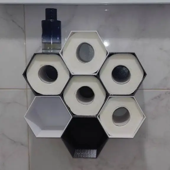 Honeycomb Toilet Paper Shelf – Modular Wall-Mounted Storage