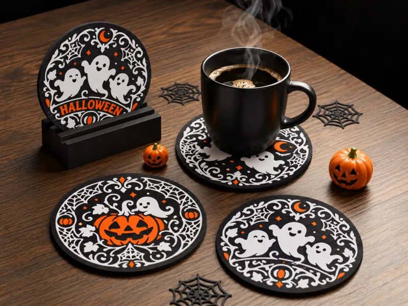 Halloween Spookachtige Traktaties Onderzetterset met Standaard