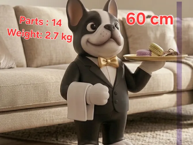French Bulldog Butler Statue 60cm