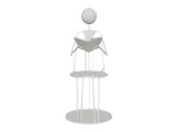 Minimalist Reading Figure Stool Sculpture-0