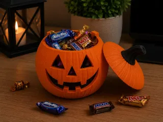 Halloween Pumpkin Candy Bowl with Lid or Lantern