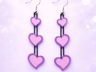 Triple Heart Drop Earrings - Valentine's Day