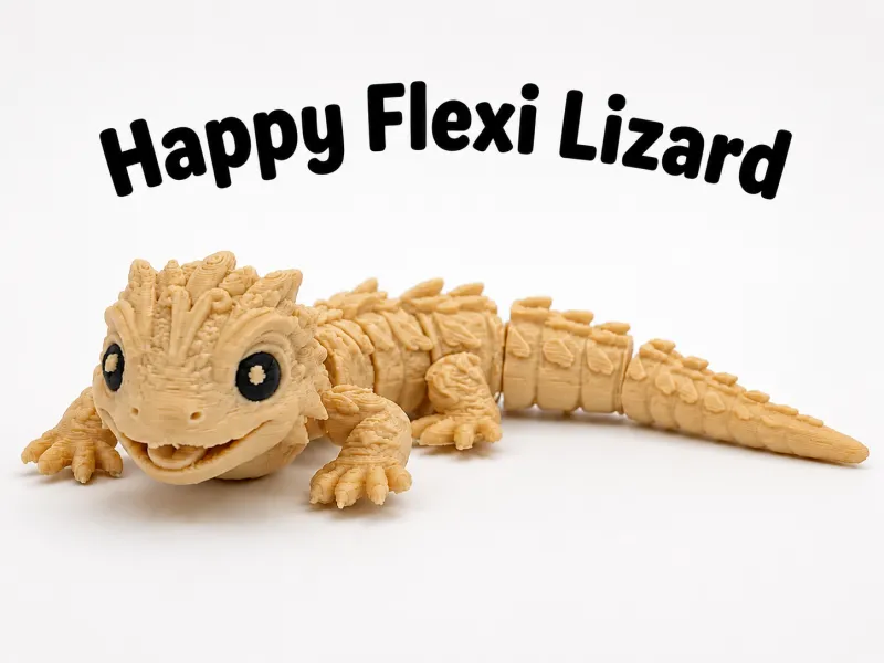Lézard flexi joyeux, mignon animal articulé