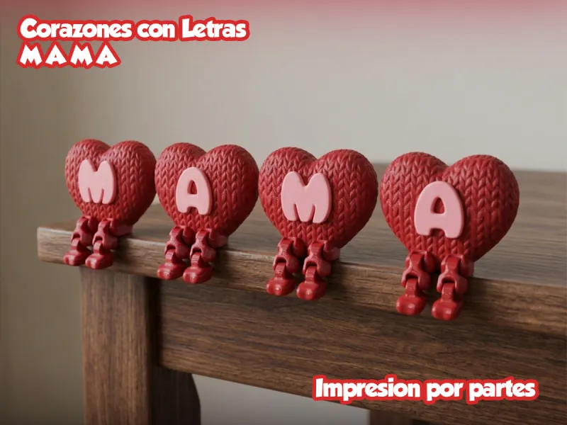 MAMAの文字とフレキシブルレッグのハート