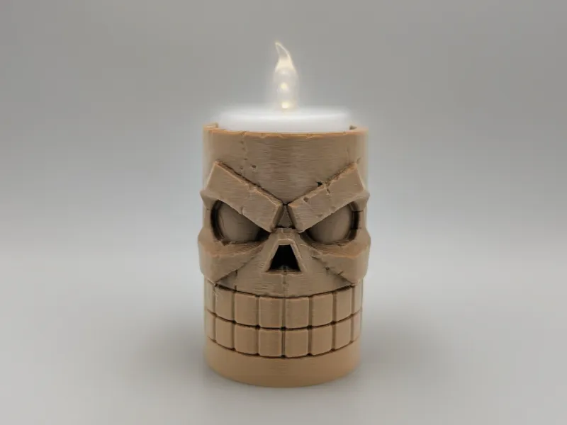 Porte-bougie LED crâne Tiki