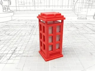 Minecraft Pixel Art Telephone Booth Ornament - Night Light