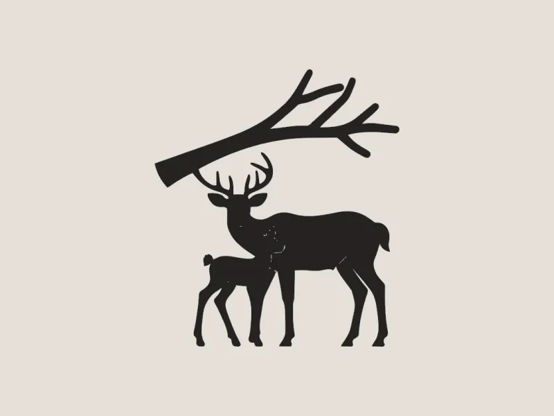 Mother & Fawn Tree Wall Art - 3D Printable