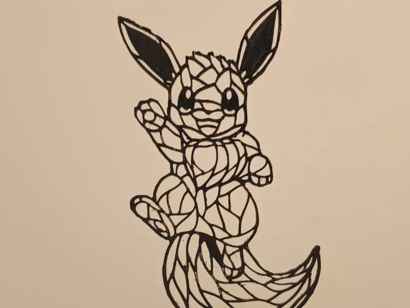 🦊 Geometric Eevee – Decorative Figure for 3D Printing