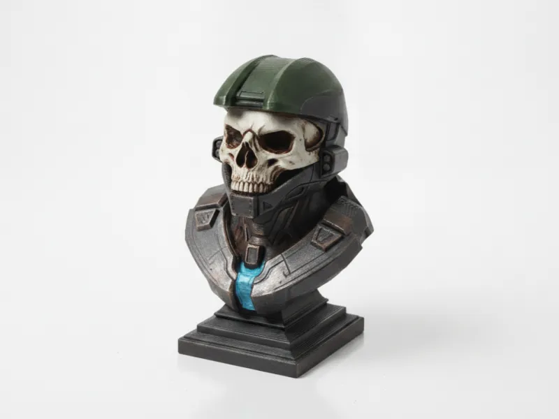 Master Chief Kafatası Büstü Oyun Koleksiyonluk 3D Yazdırılabilir