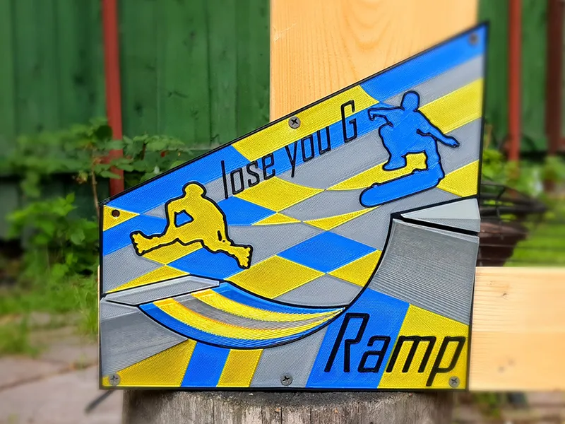 Ramp - sign in pop-art style made in 3 languages