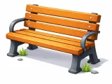 Low Poly Park Bench-0