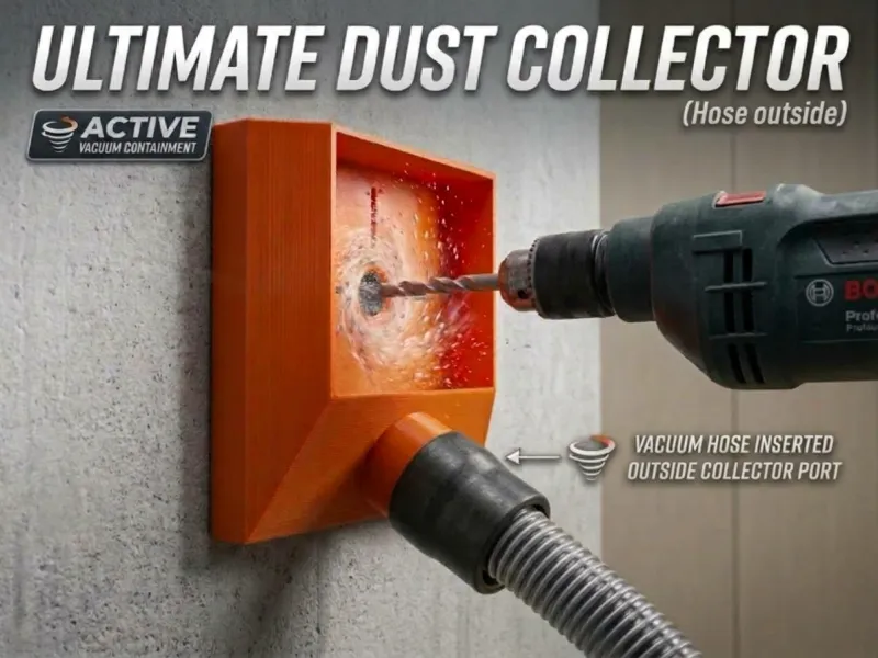 Full Cover Drill Dust Collector Box with Vacuum Adapter
