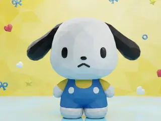 Pochi poligonal Hello Kitty