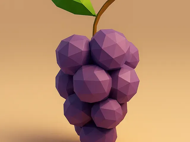 Low Poly Grapes 3D Model