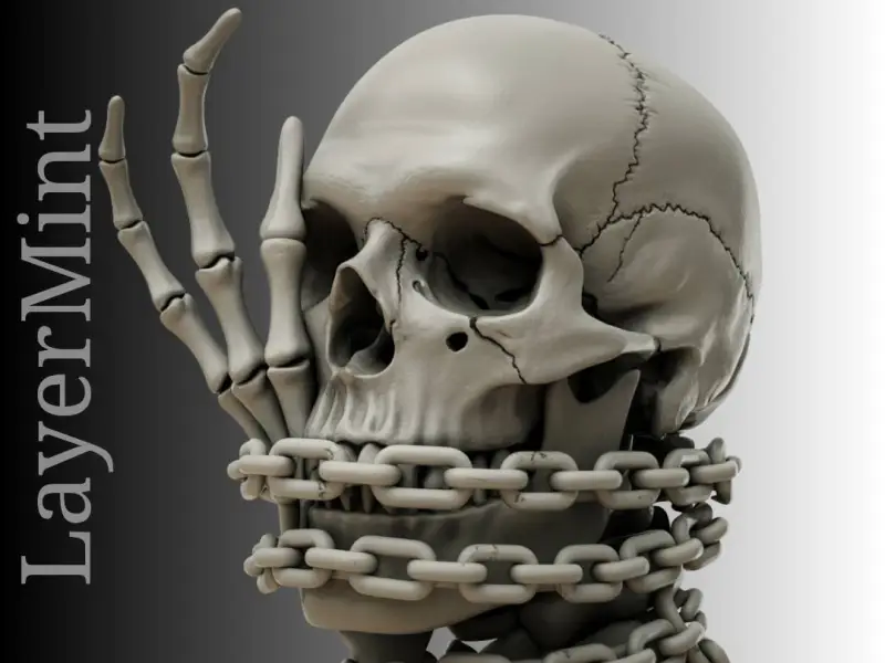 Skeleton Hand-Chained Skull with Chain - 3D Printable STL