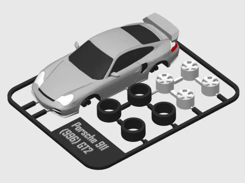 Carte maquette Porsche 911 (996) GT2