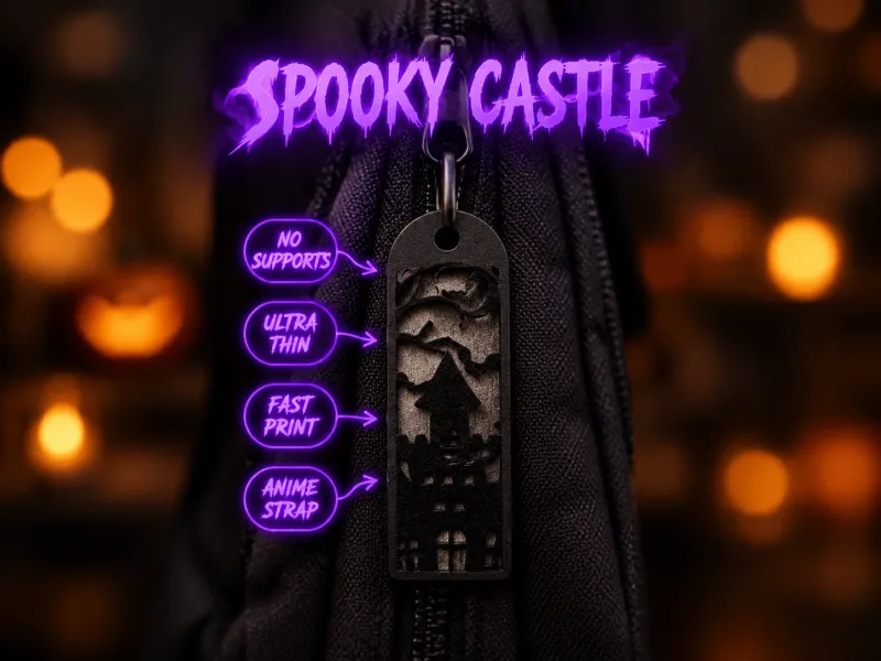Alça de Bolsa de Castelo Assombrado de Anime Gótico e Chaveiro de Itabag
