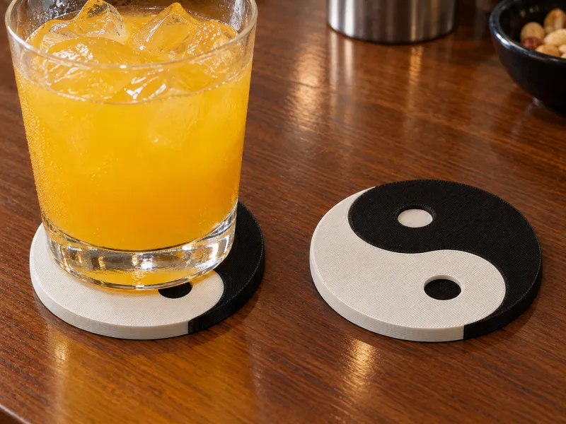 Suport pentru pahare Yin Yang ☯️ – Suport elegant pentru băuturi imprimat 3D