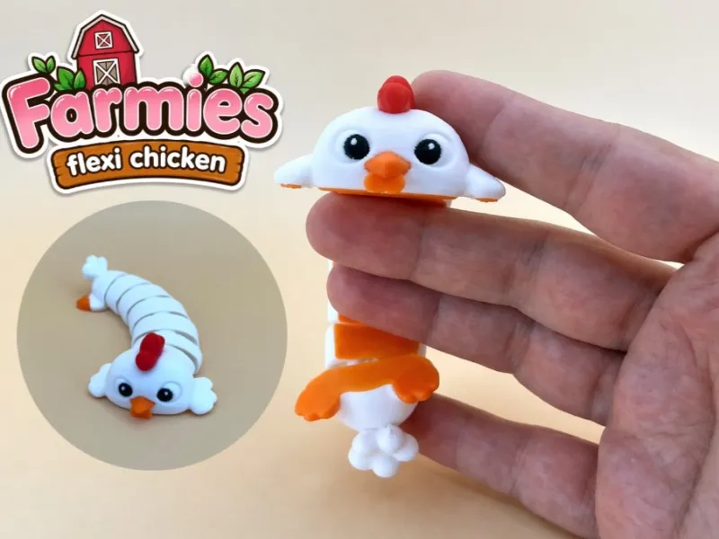 Articulated flexy chicken toy - Farmies collection