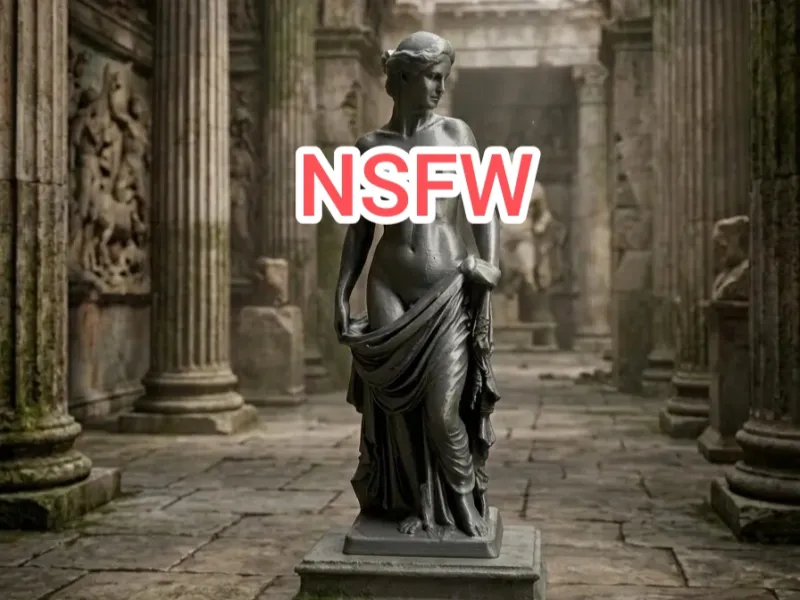 Sexy Graphite Muse – NSFW Nude Female Art Statue