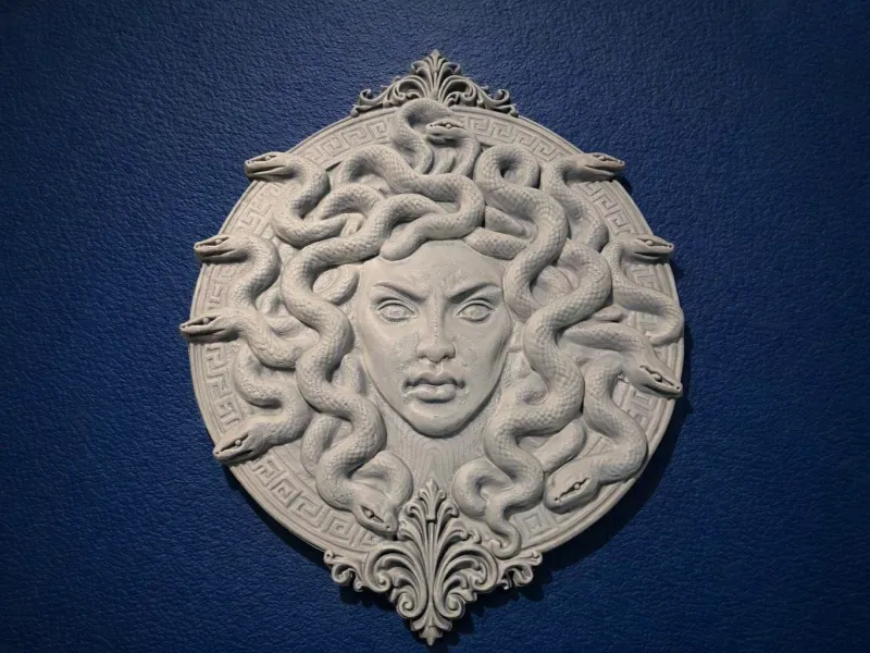 Medusa Flachrelief Wandschmuck