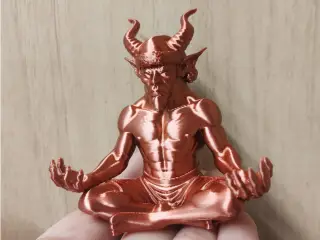 Christmas Meditating Horned Demon Idol Statue Lotus Pose
