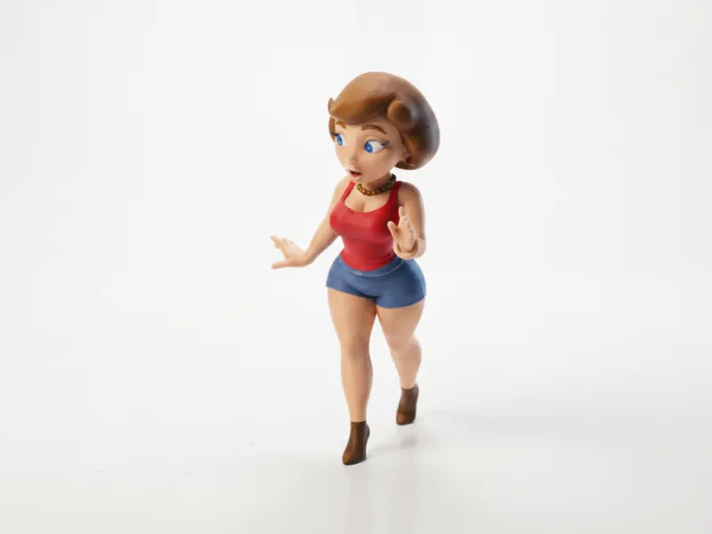 Surprised Lady Figurine Female Character 3D Printable