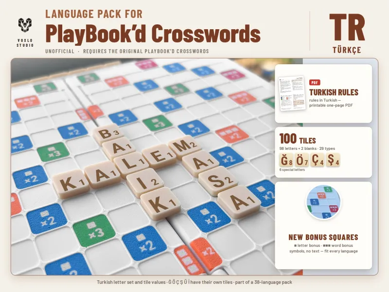 PlayBook'd Crosswords - Turkish Tiles (Türkçe) Unofficial
