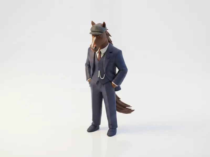 Schicke Bojack Horseman Figur Cartoon 3D-druckbar