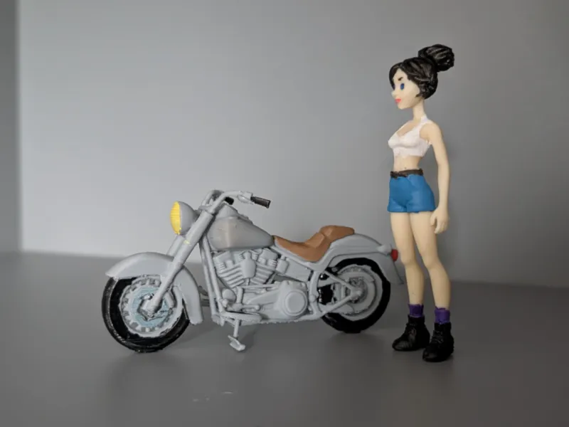 FatBoy Rebel – Stylized Biker Girl&FatBoy Cruiser Motorcycle