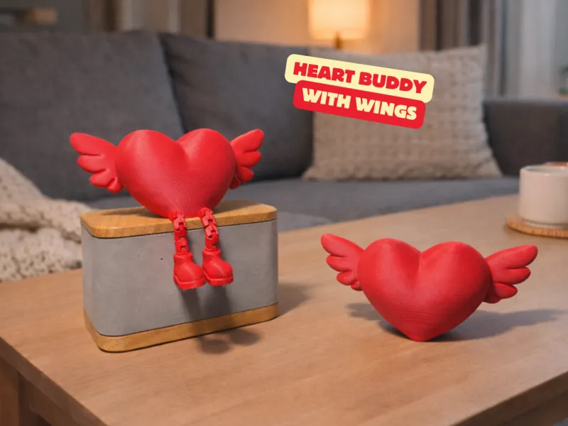 HARTENVRIEND MET VLEUGELS / VALENTIJNSVRIEND FLEXI / CADEAU