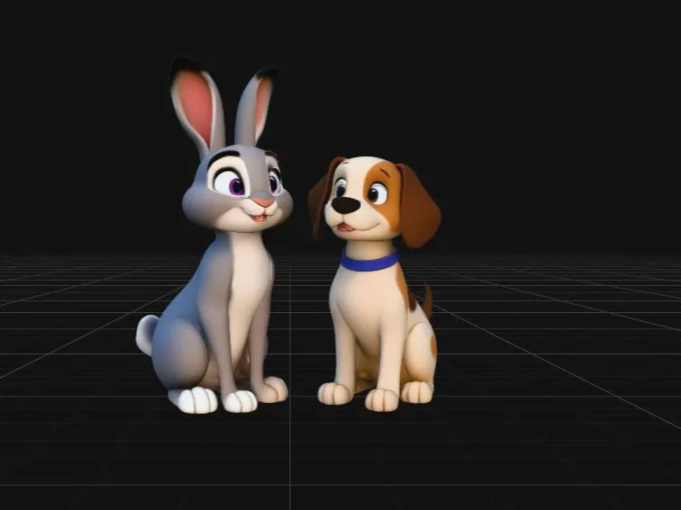 the bunny and the puppy