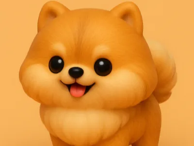 Adorable Spitz Alemán en Impresión 3D – Figurita de Perro Esponjoso