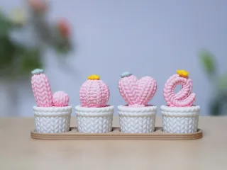LOVE · 针织仙人球摆件 ｜螺纹组装｜免支撑易打印