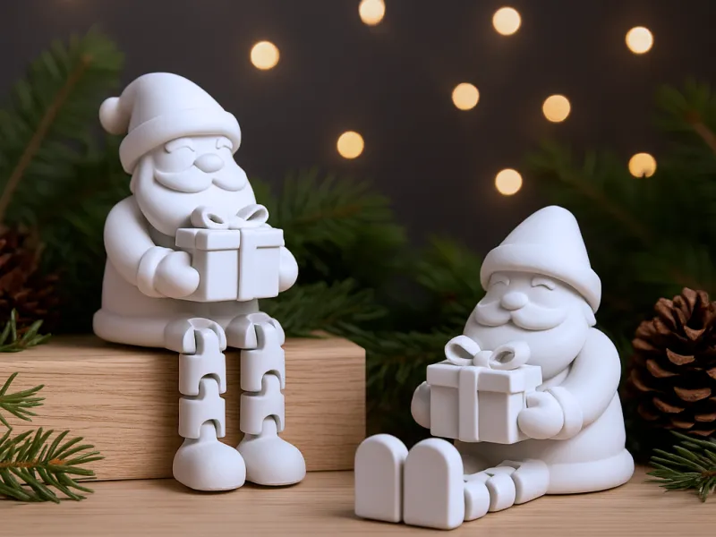 Hediyeli Flexi Noel Baba | Oturan Hareketli Noel Figürü
