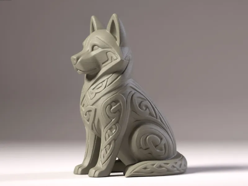 Perro tribal - decoración de figurilla de mesa