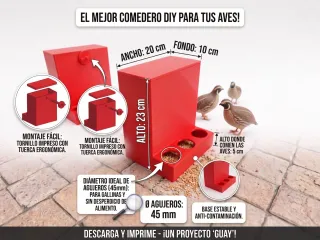 No-Waste Chicken Feeder / Comedero  Gallinas y Codornices