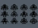 Cute Octopus Designs Pack – 12 Decorative Relief Models for-0