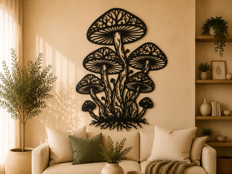 Fantasy Forest Mushrooms 2D Wall Art