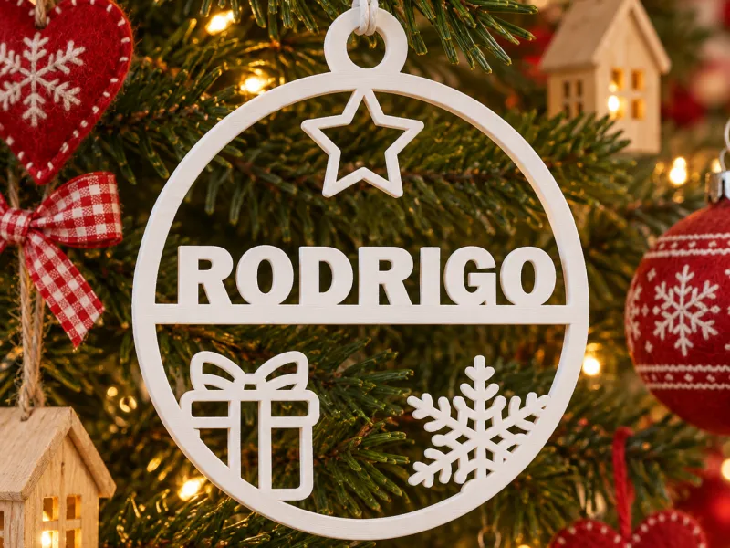 Рождественское украшение Родриго. Звезда, подарок и снежинка