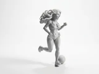 Soccer Babe Athletic Female Figurine 3D Printable