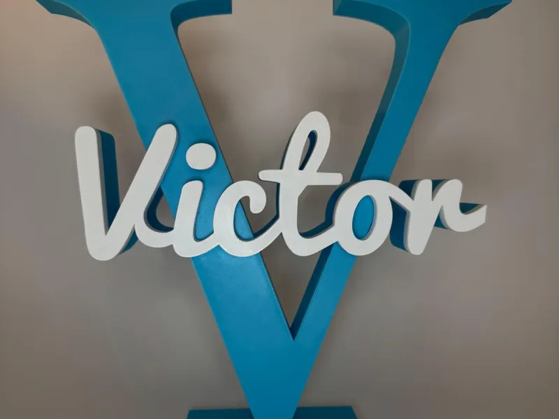 Placa de Nome 3D - Victor