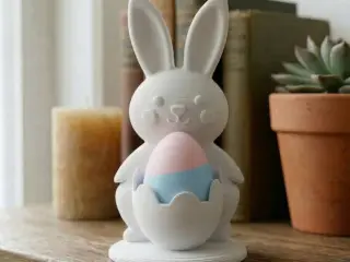 3D Printed Minimalist Easter Bunny holding an Egg