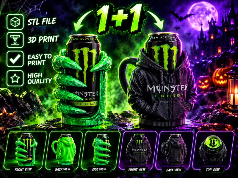 Monster blikhoes met handvat - 330ml & 500ml