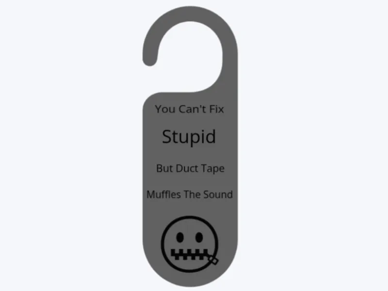 Funny door handle sign