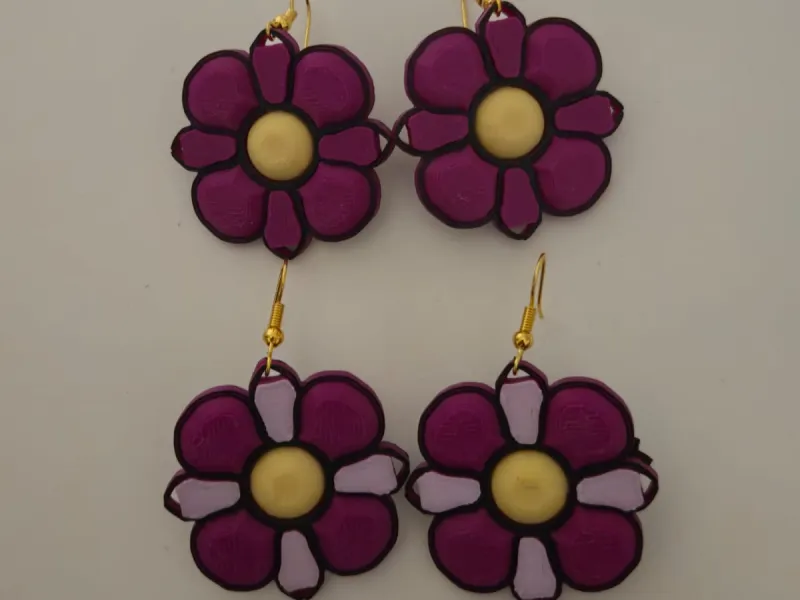 Psychedelic Groovy Flower Earrings