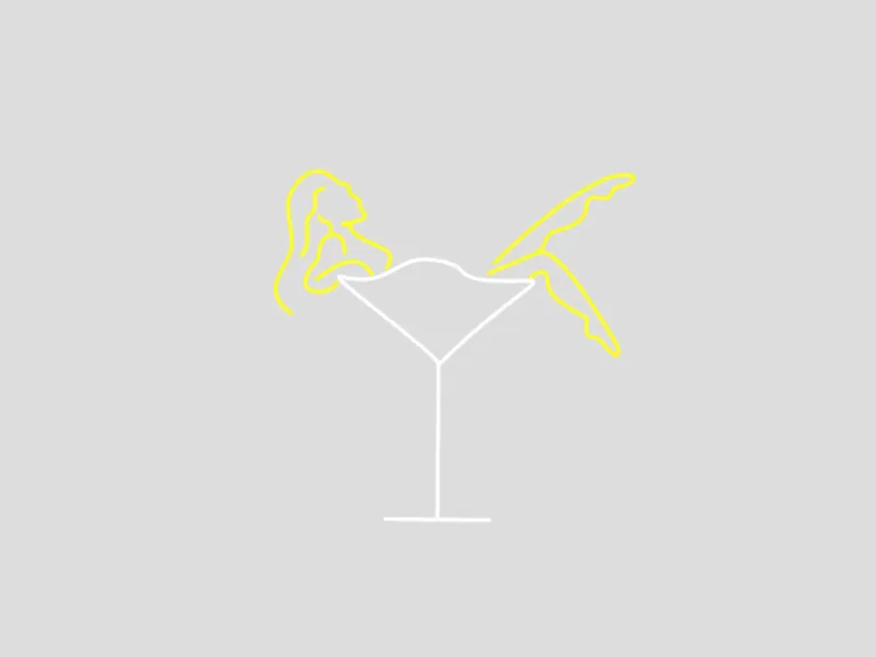 Woman in Martini Neon Sign
